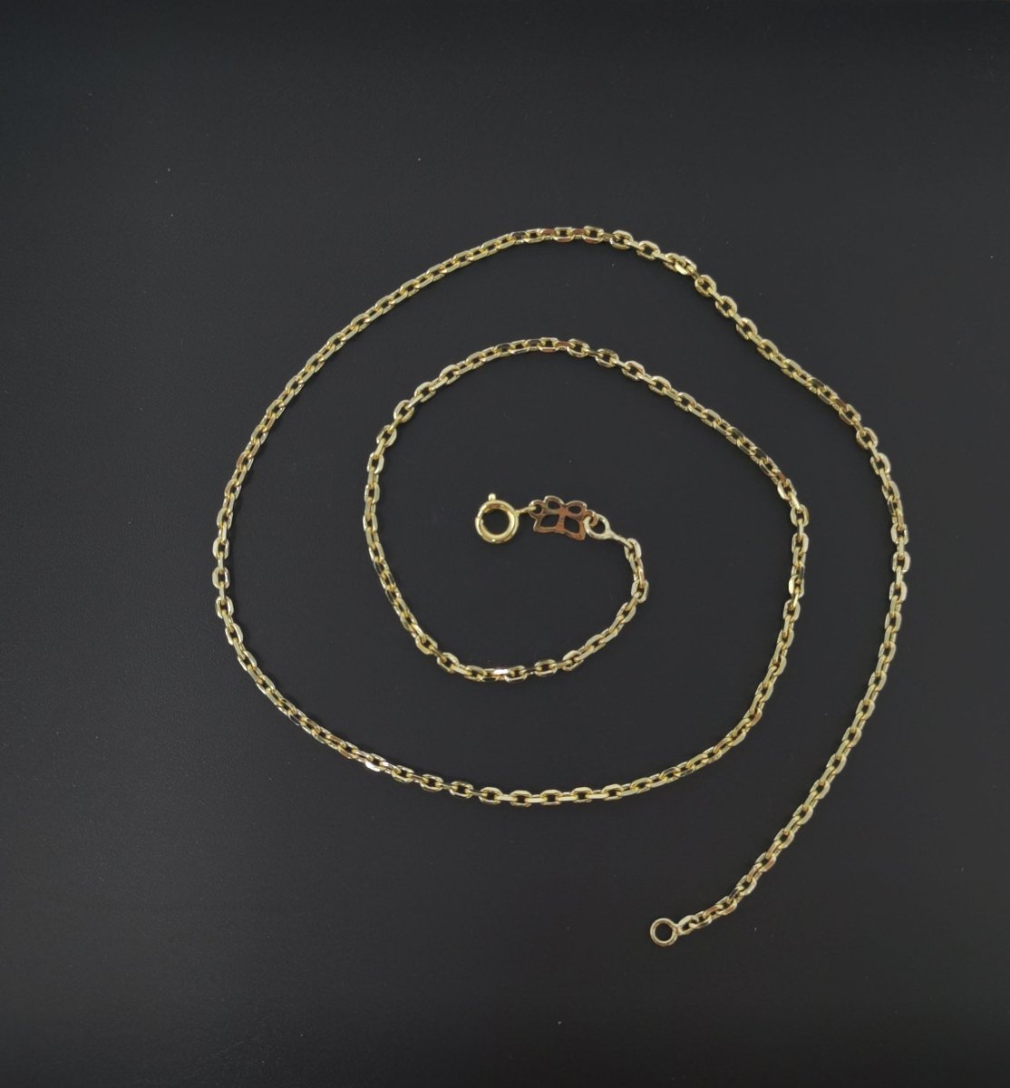 14K Gold Filled 17.0'' Ready to Use Thin Rolo Necklace Chain, Layering Rolo Chain, Dainty 1.5mm Necklace w/ Spring Ring | CN-616 - DLUXCA