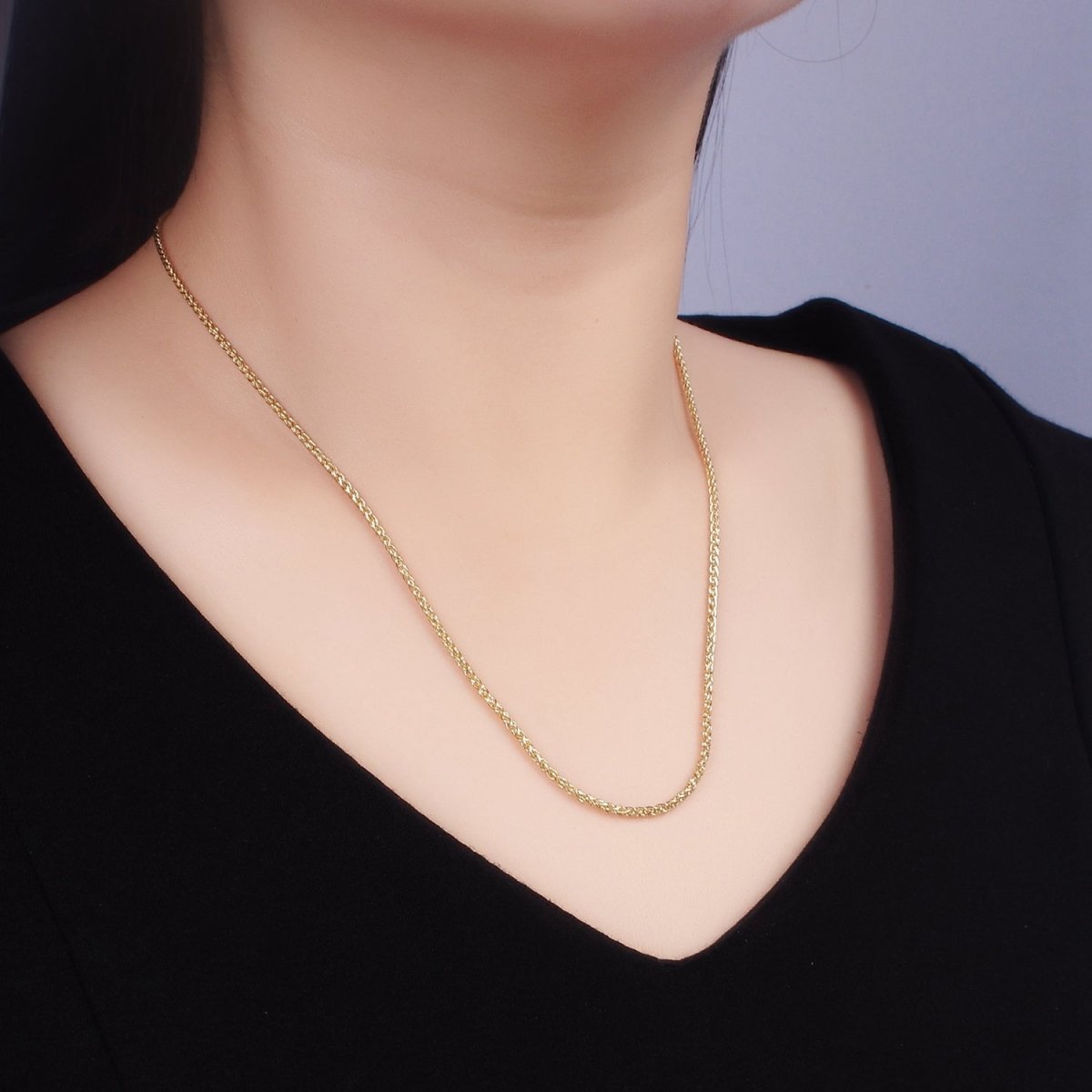 14K Gold Filled 1.7mm Foxtail Chain 18 Inch, 20 Inch Necklace | WA-2461 WA-2462 - DLUXCA