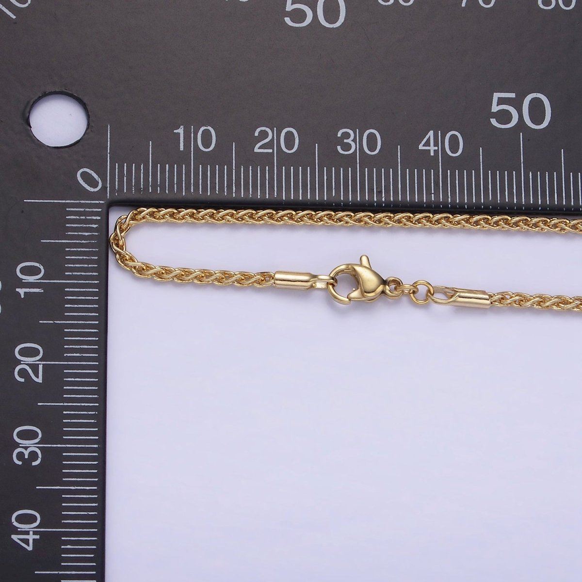 14K Gold Filled 1.7mm Foxtail Chain 18 Inch, 20 Inch Necklace | WA-2461 WA-2462 - DLUXCA