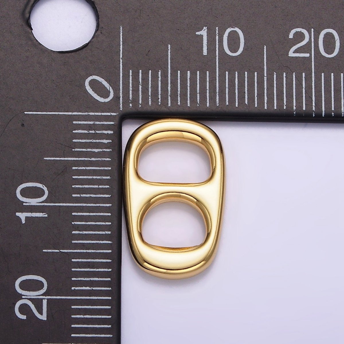 14K Gold Filled 17mm Minimalist Soda Pull Tab Charm | C-584 - DLUXCA