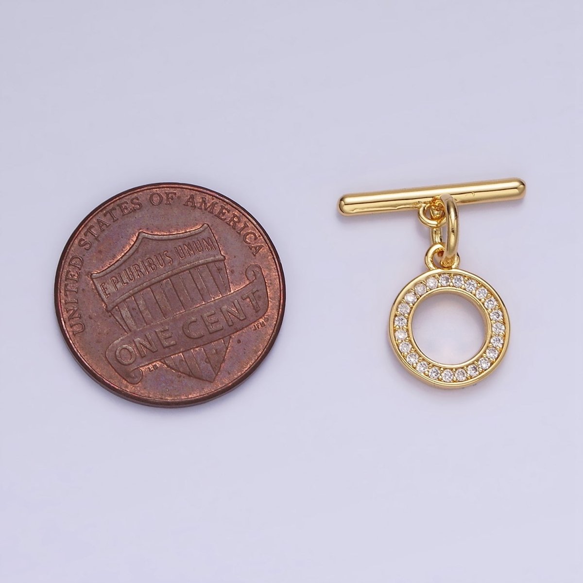 14K Gold Filled 18.5mm Micro Paved OT Toggle Clasps Closure Findings | Z714 - DLUXCA