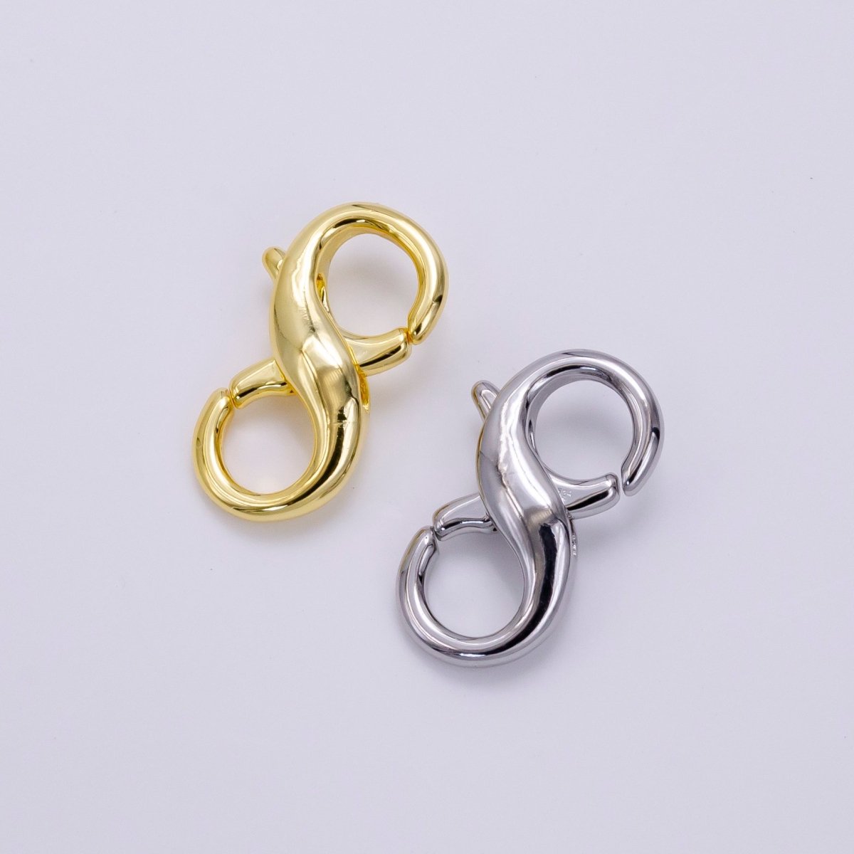14K Gold Filled 18mm Double Lobster Claw Clasps Jewelry Finding Supply in Gold & Silver | Z683 - DLUXCA