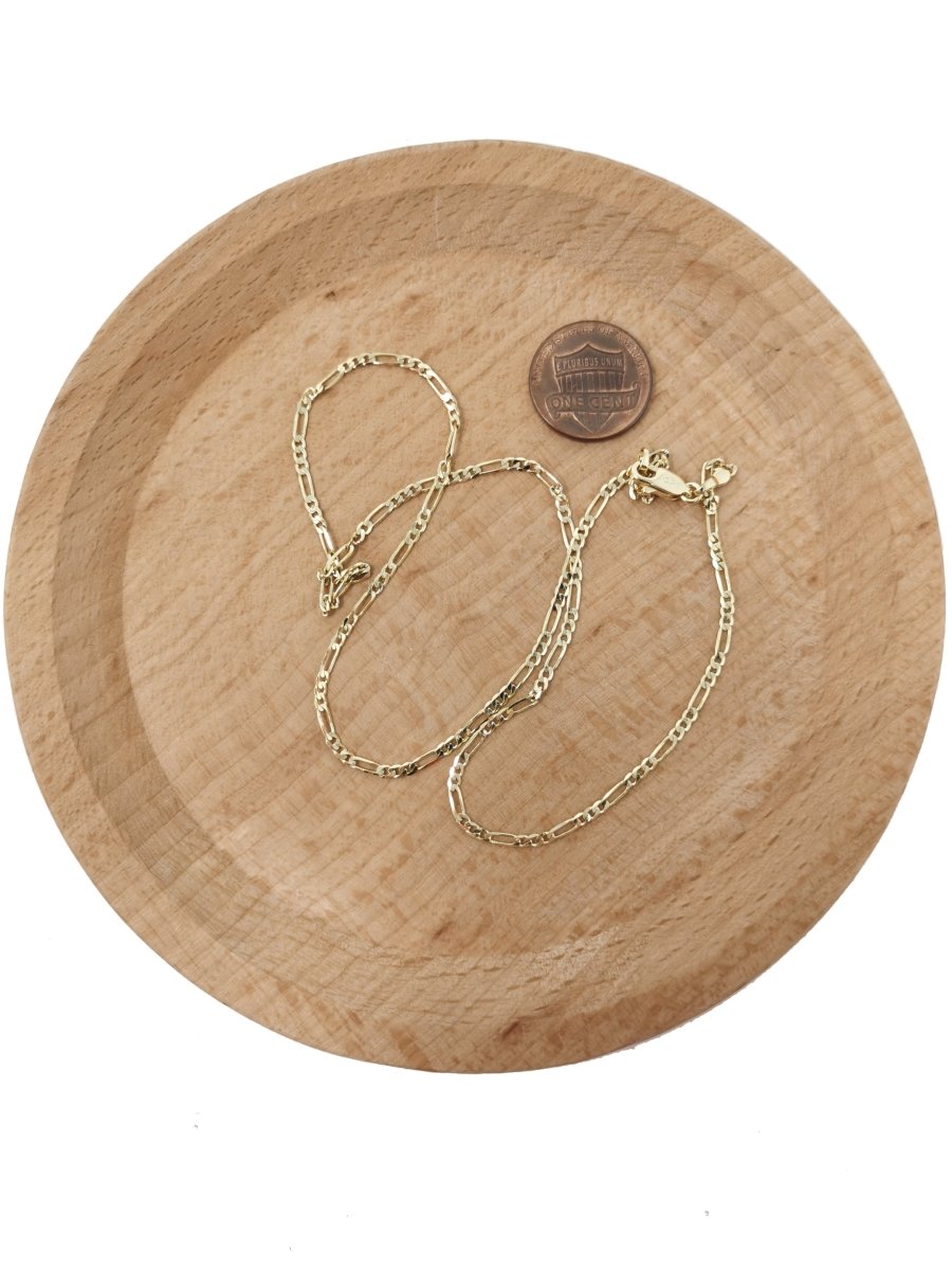 14K Gold Filled 1.8mm Figaro Chain 23.5 inch Finished Necklace For Wholesale Necklace Dainty Jewelry Making Supplies | WA-485 Clearance Pricing - DLUXCA