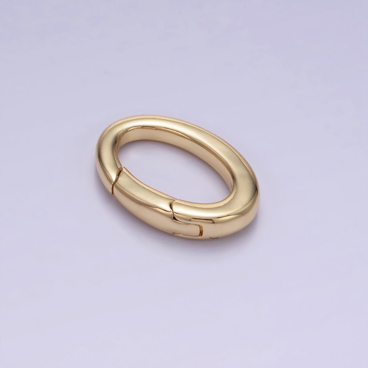 14K Gold Filled 18mm Push Spring Gate Oval Minimalist Findings | Z726 - DLUXCA