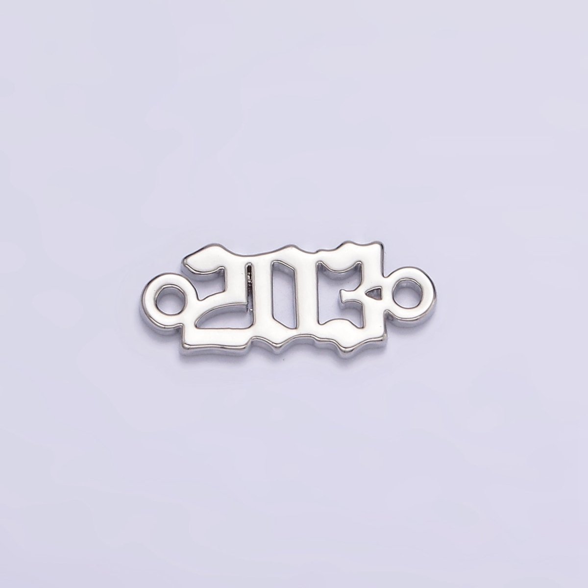 14K Gold Filled 203 Script Numerology Connector in Gold & Silver | F150 - DLUXCA