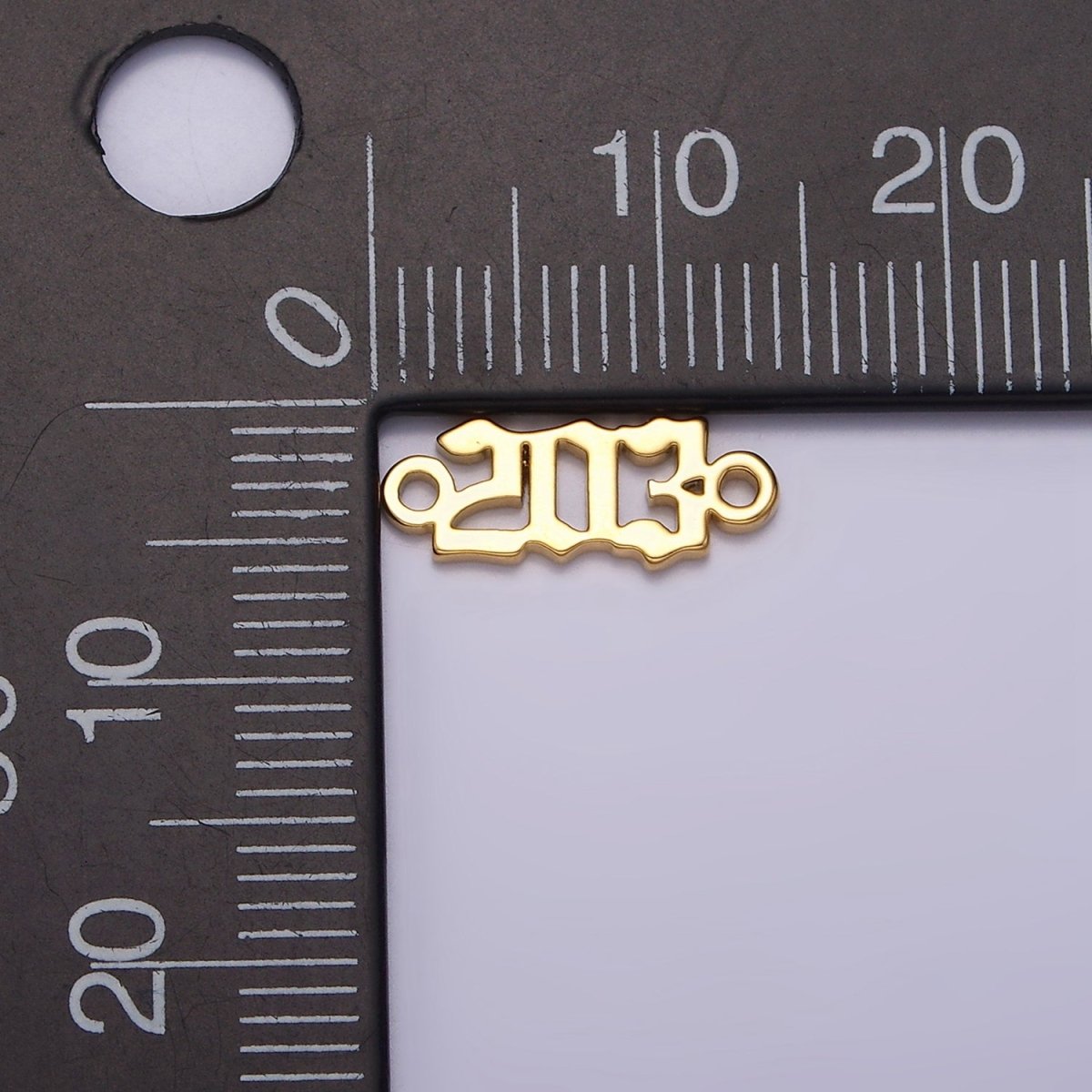 14K Gold Filled 203 Script Numerology Connector in Gold & Silver | F150 - DLUXCA