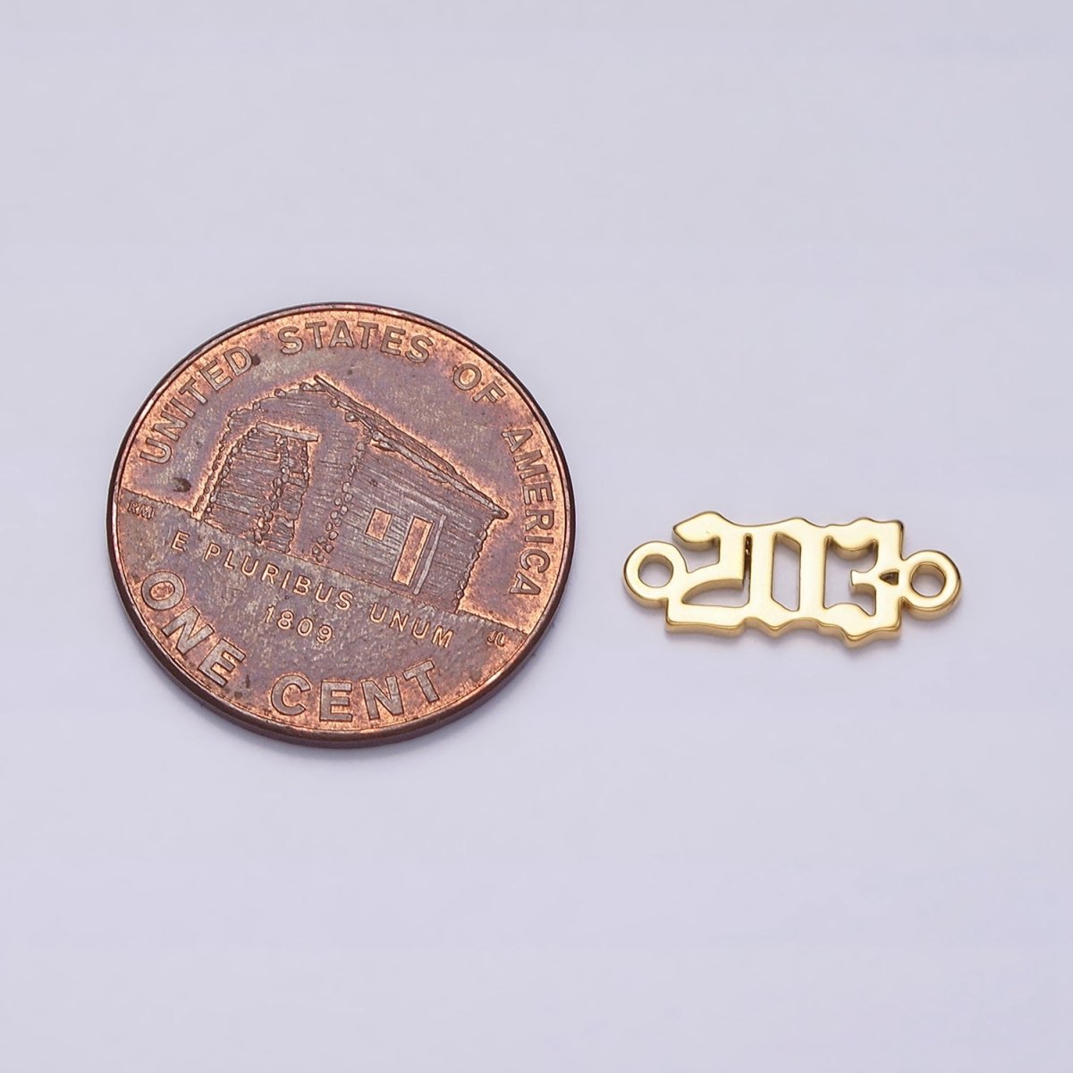 14K Gold Filled 203 Script Numerology Connector in Gold & Silver | F150 - DLUXCA