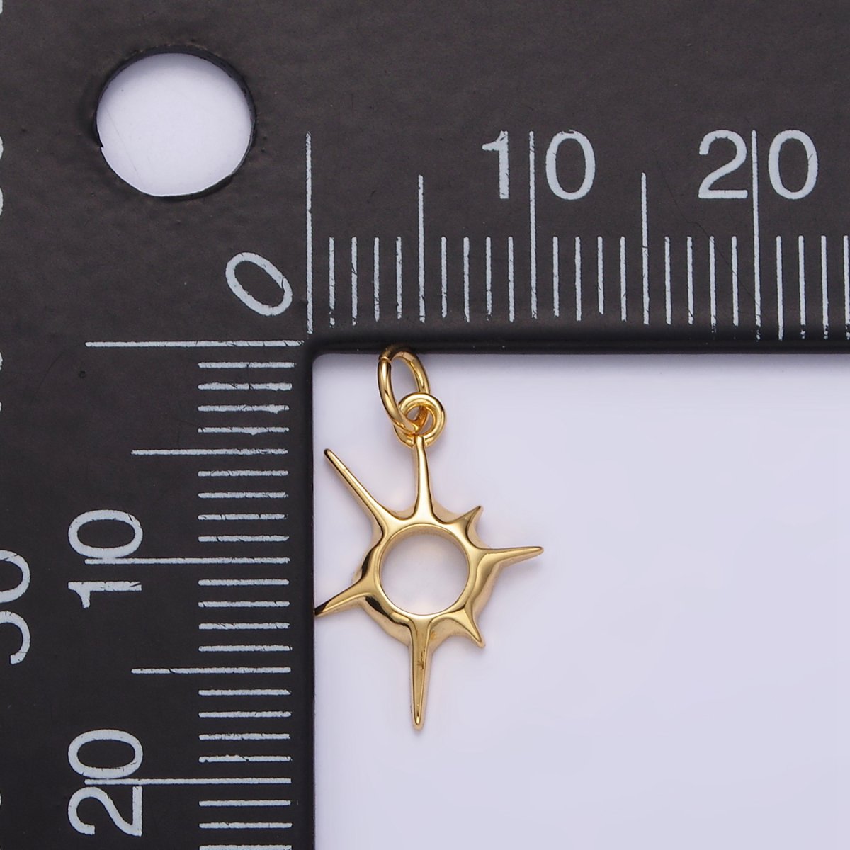 14K Gold Filled 20mm, 30mm Open Abstract Celestial Sun Ray Charm in Gold & Silver N-1108 N-1109 N-1116 N-1117 - DLUXCA