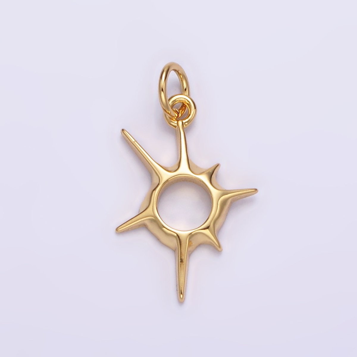 14K Gold Filled 20mm, 30mm Open Abstract Celestial Sun Ray Charm in Gold & Silver N-1108 N-1109 N-1116 N-1117 - DLUXCA