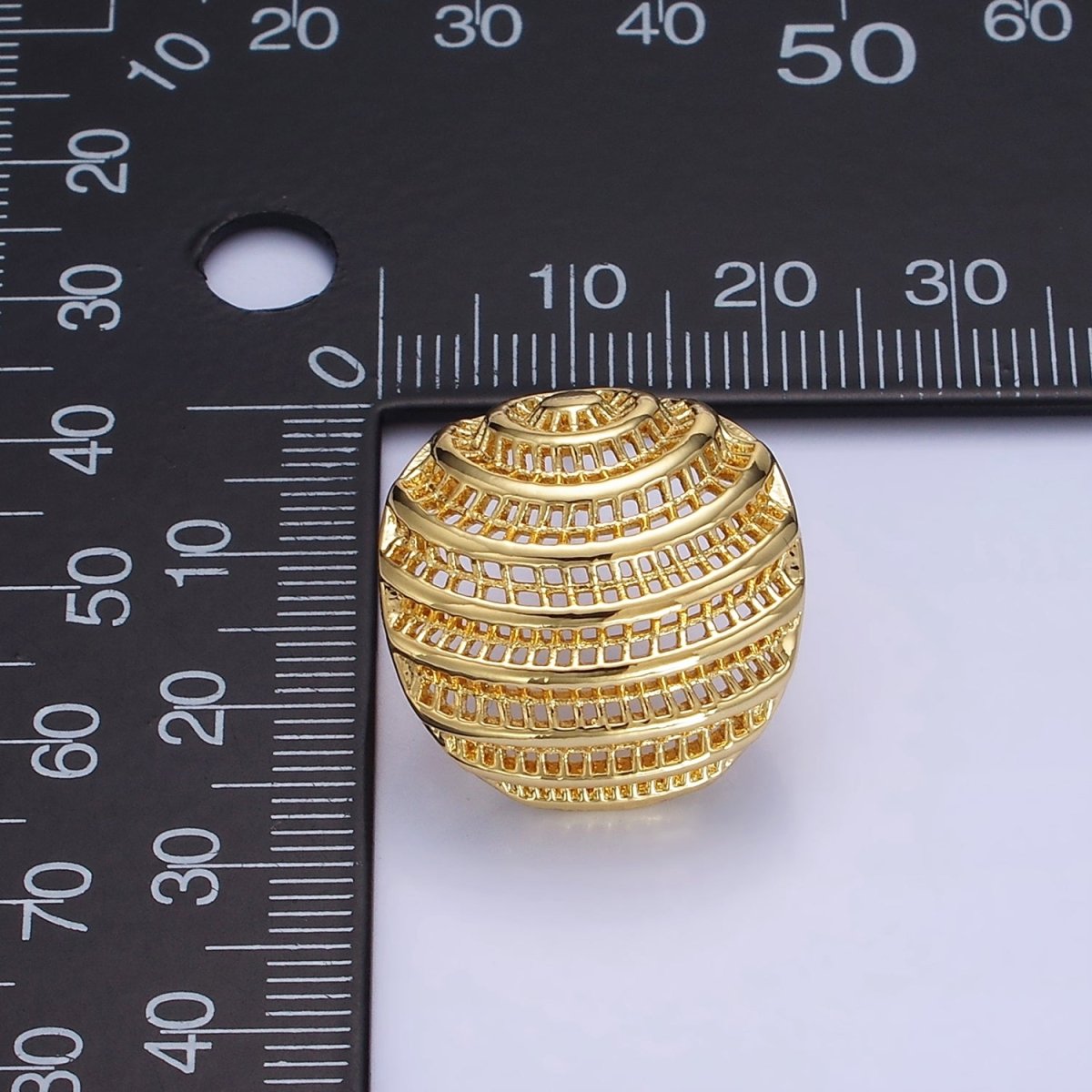 14K Gold Filled 20mm Filigree Dome Stud Earrings in Gold & Silver | P463 P464 - DLUXCA