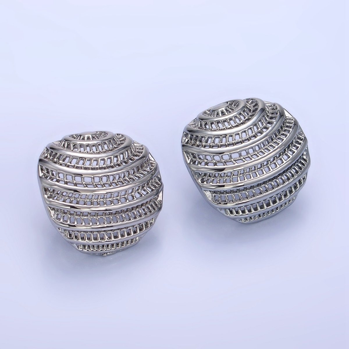 14K Gold Filled 20mm Filigree Dome Stud Earrings in Gold & Silver | P463 P464 - DLUXCA