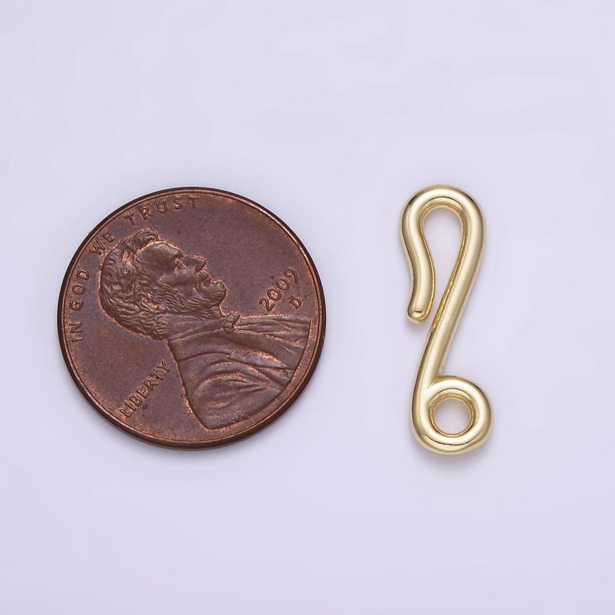 14K Gold Filled 20mm Minimalist Hook Loop Jewelry Finding Closure Supply | Z655 - DLUXCA