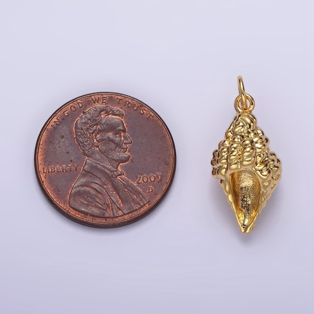 14K Gold Filled 20mm Ocean Clam Sea Shell Add-On Charm in Gold & Silver | N-1083 N-1084 - DLUXCA