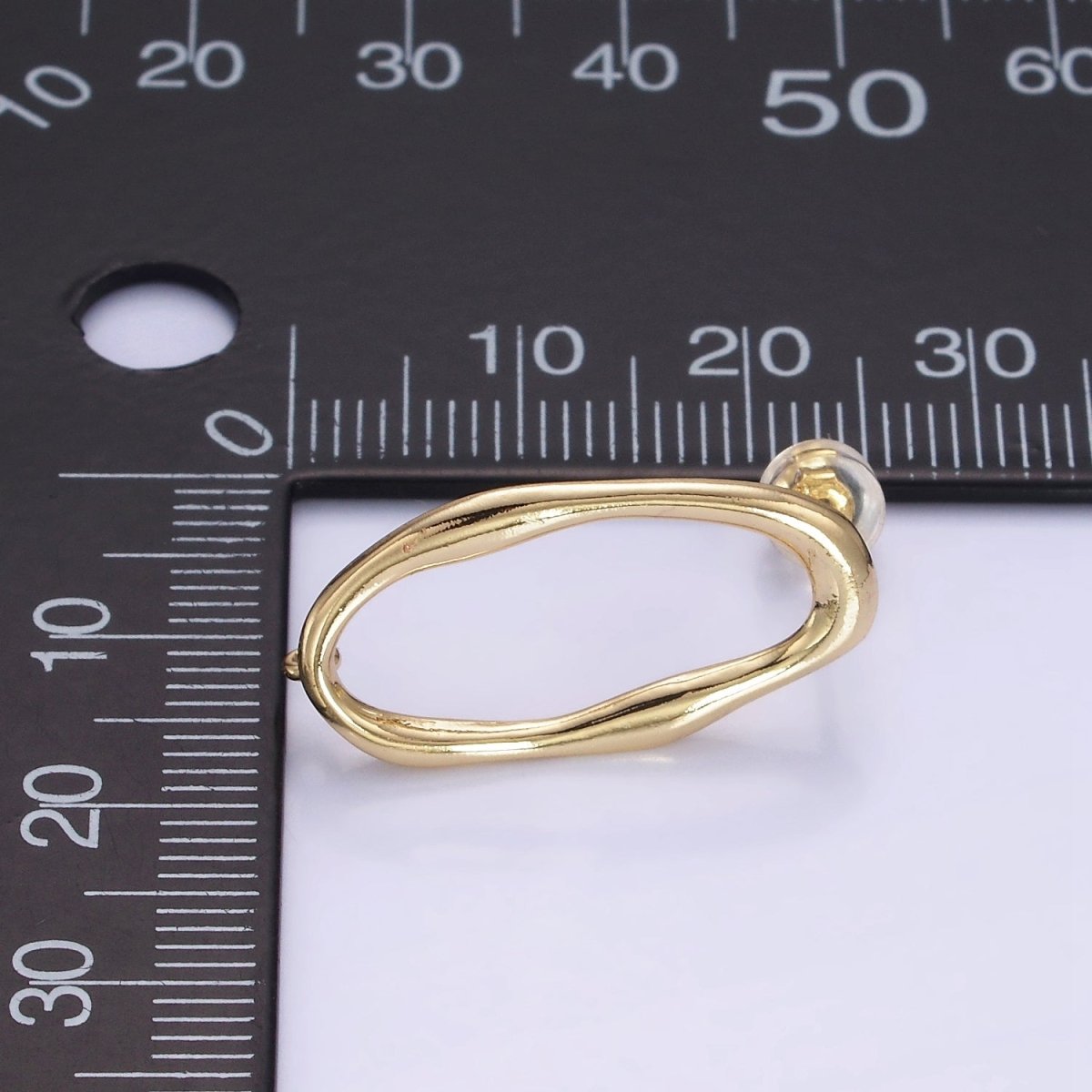 14K Gold Filled 20mm Open Molten Oblong Drop Stud Earrings Findings | Z710 - DLUXCA