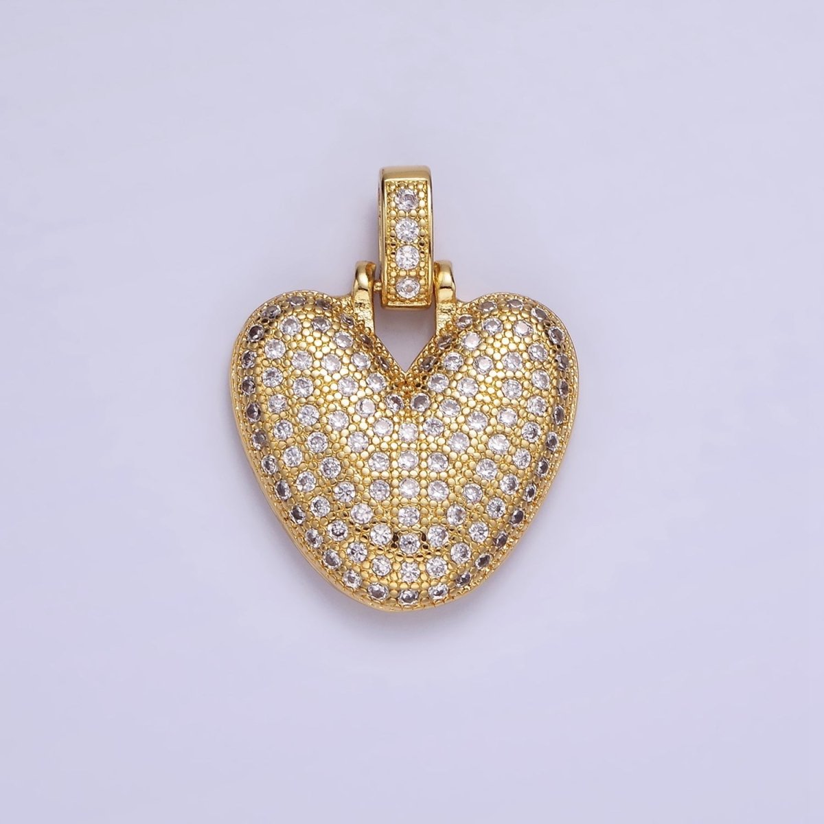 14K Gold Filled 20mm Pave Bubble Initial Charm Balloon Letter Pendant | A1396 - A-1408 - DLUXCA