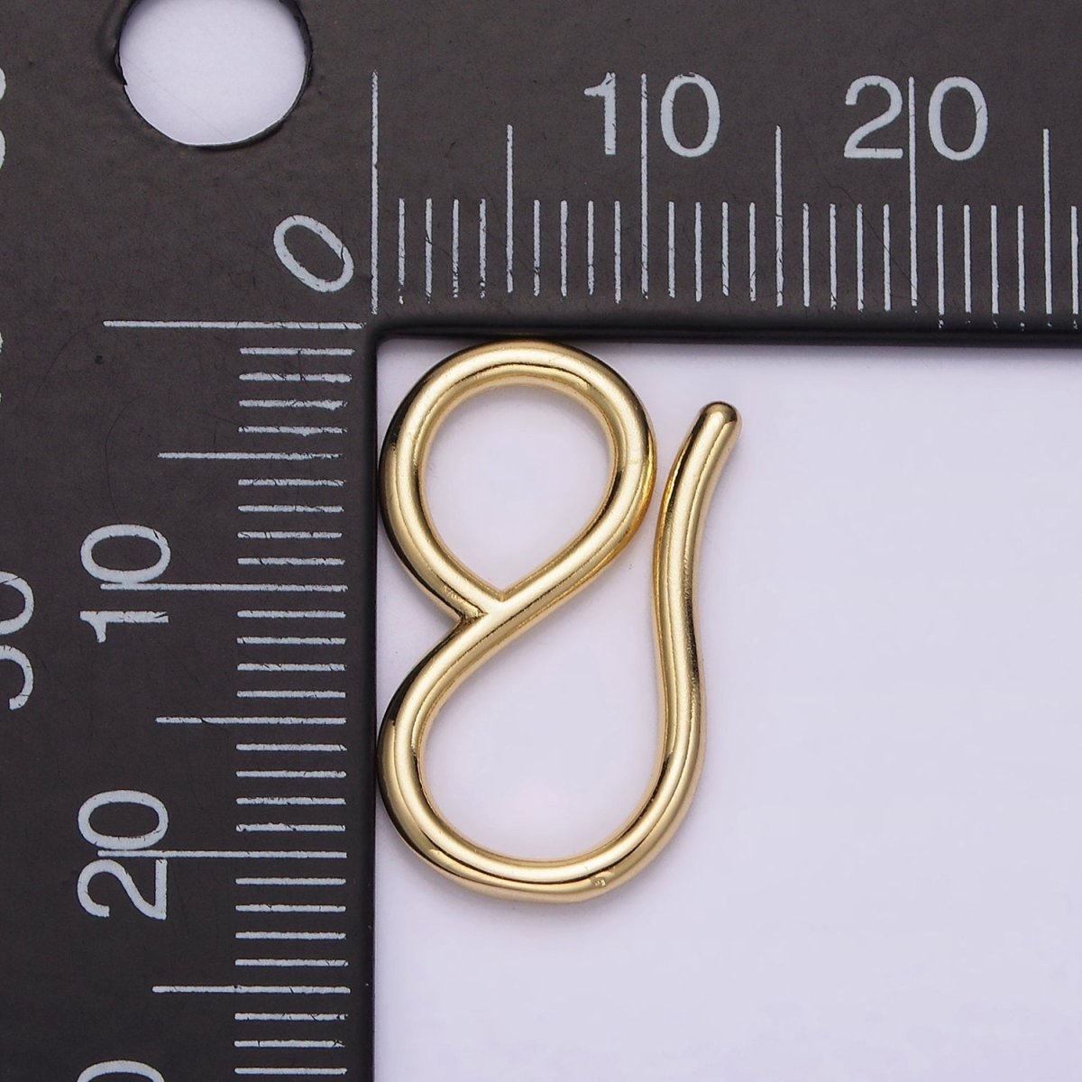 14K Gold Filled 22mm Curved Minimalist Infinity S-Hook Closure Supply Findings in Gold & Silver | Z650 - DLUXCA