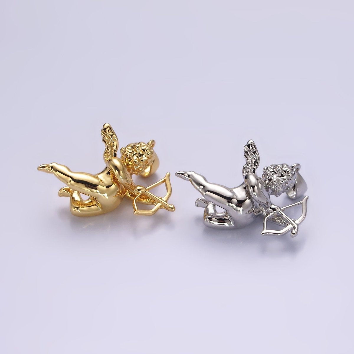 14K Gold Filled 23mm Cherub Baby Angel Mini Pendant in Gold & Silver | N1268 N1269 - DLUXCA