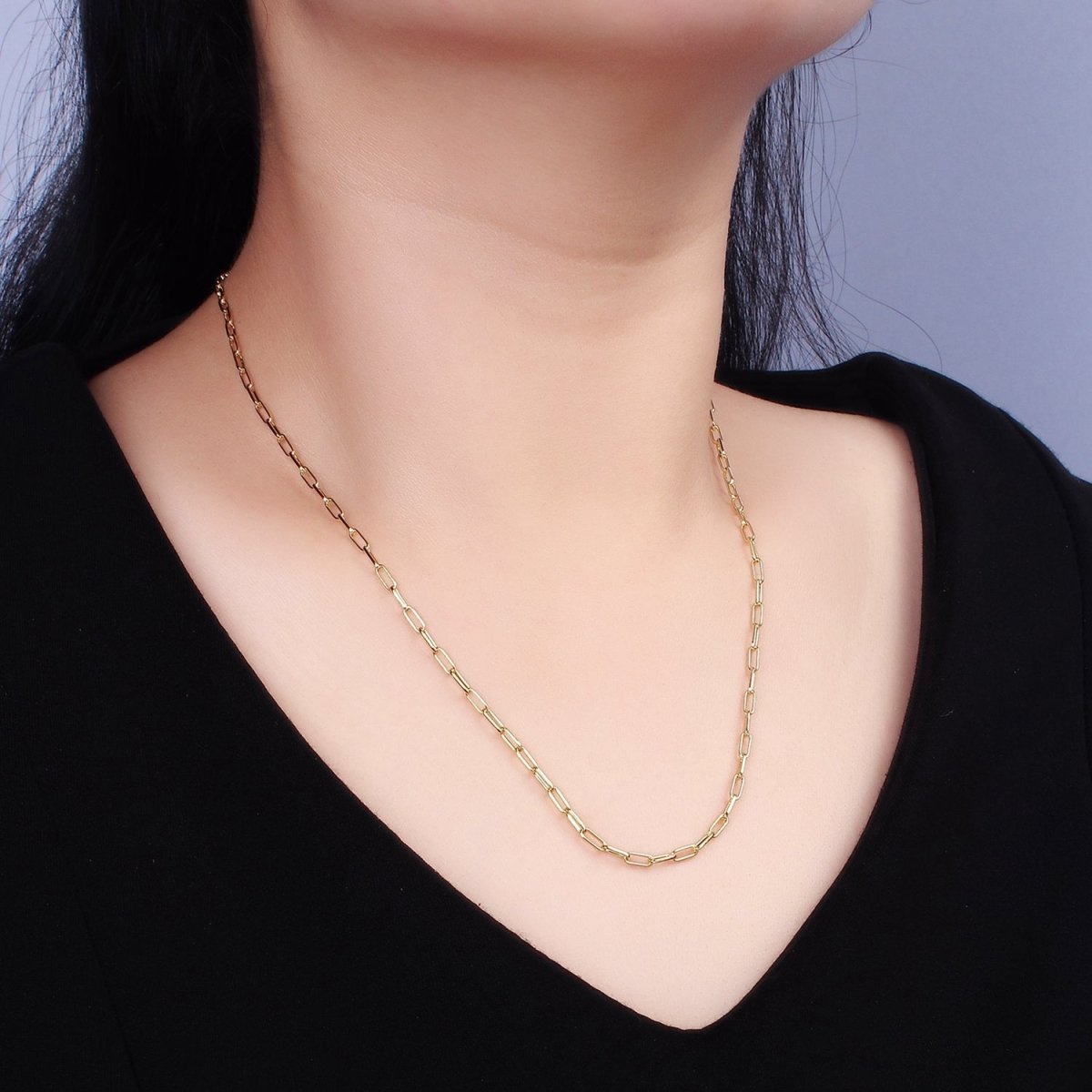 14K Gold Filled 2.3mm Paperclip 16 Inch, 18 Inch, 20 Inch Layering Chain Necklace | WA-2120 - WA-2123 Clearance Pricing - DLUXCA