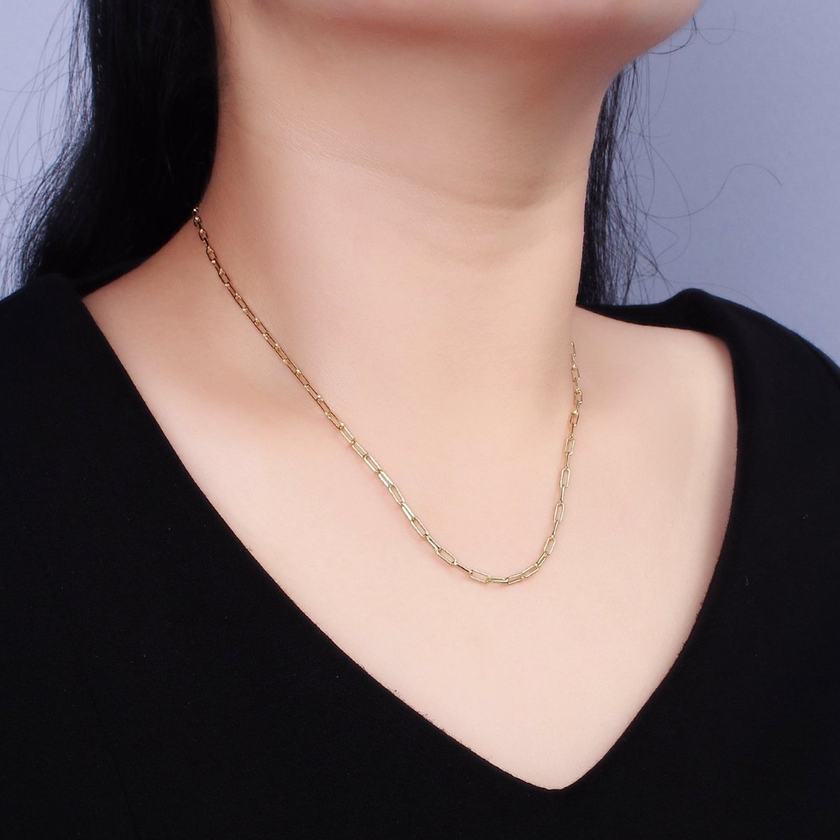 14K Gold Filled 2.3mm Paperclip 16 Inch, 18 Inch, 20 Inch Layering Chain Necklace | WA-2120 - WA-2123 Clearance Pricing - DLUXCA