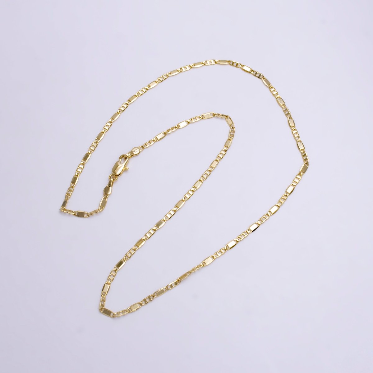 14K Gold Filled 2.3mm Unique Mariner Anchor 17.5 Inch Layering Chain Necklace | WA-2215 Clearance Pricing - DLUXCA