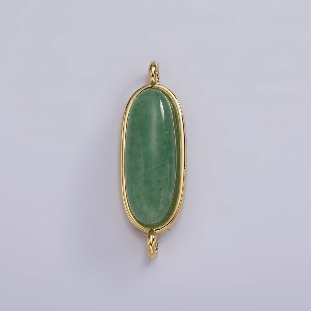 14K Gold Filled 24mm Natural Gemstone Oblong Bezel Connector | G229 - G237 - DLUXCA