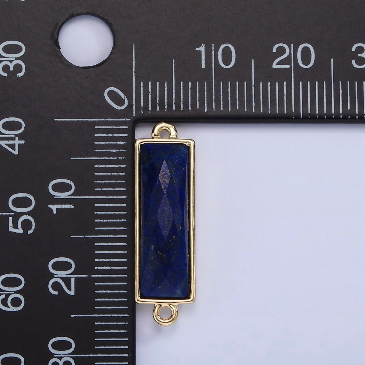 14K Gold Filled 25.5mm Labradorite, Lapis Lazuli, Amethyst Filigree Rectangular Connector | G-093 - G-095 - DLUXCA