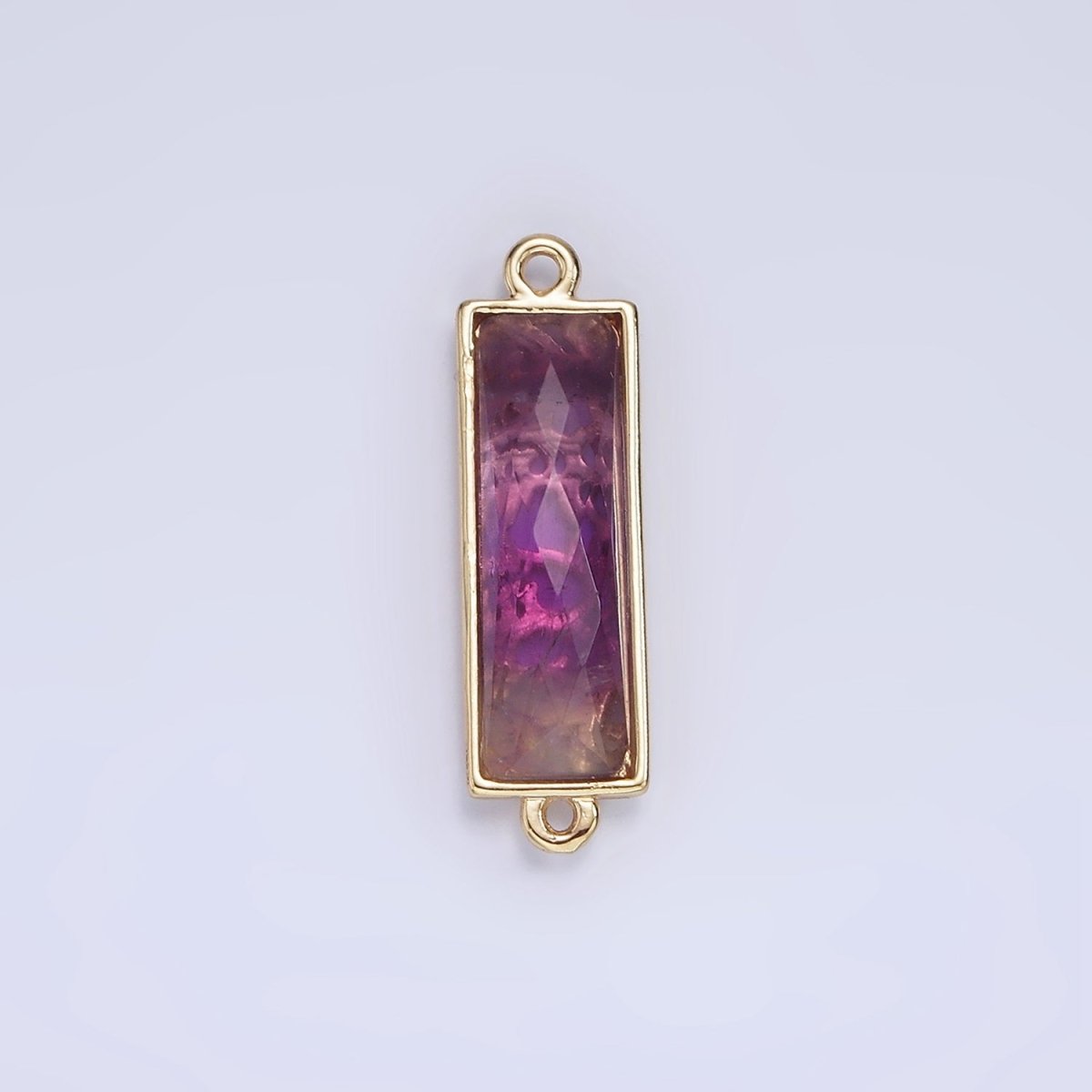 14K Gold Filled 25.5mm Labradorite, Lapis Lazuli, Amethyst Filigree Rectangular Connector | G-093 - G-095 - DLUXCA