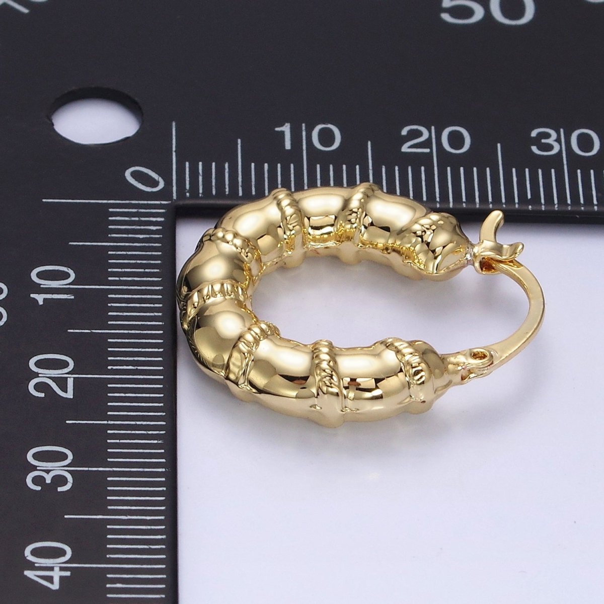 14K Gold Filled 25mm Abstract Chubby Rope Tied French Lock Latch Earrings in Gold & Silver | AE077 AE078 - DLUXCA