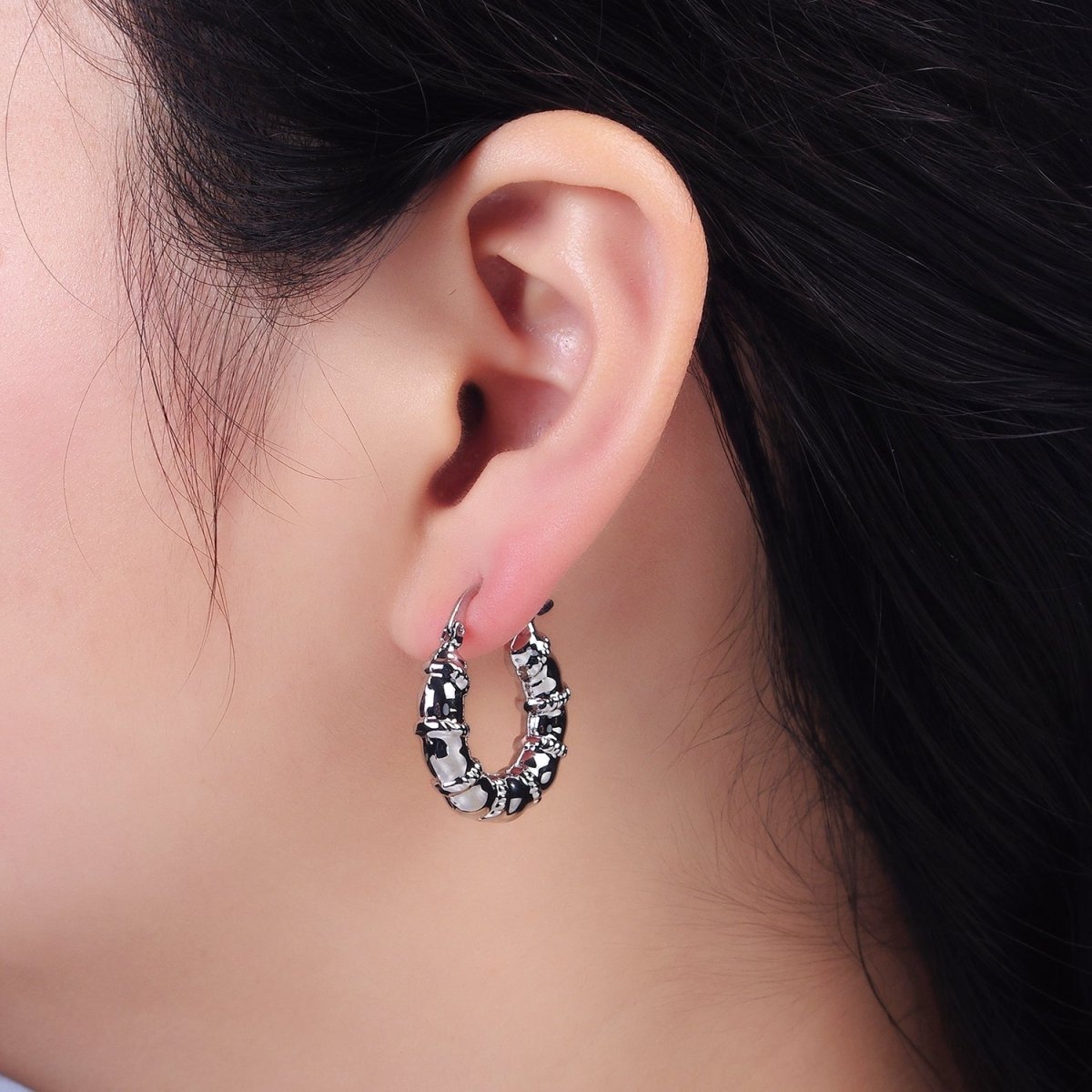 14K Gold Filled 25mm Abstract Chubby Rope Tied French Lock Latch Earrings in Gold & Silver | AE077 AE078 - DLUXCA