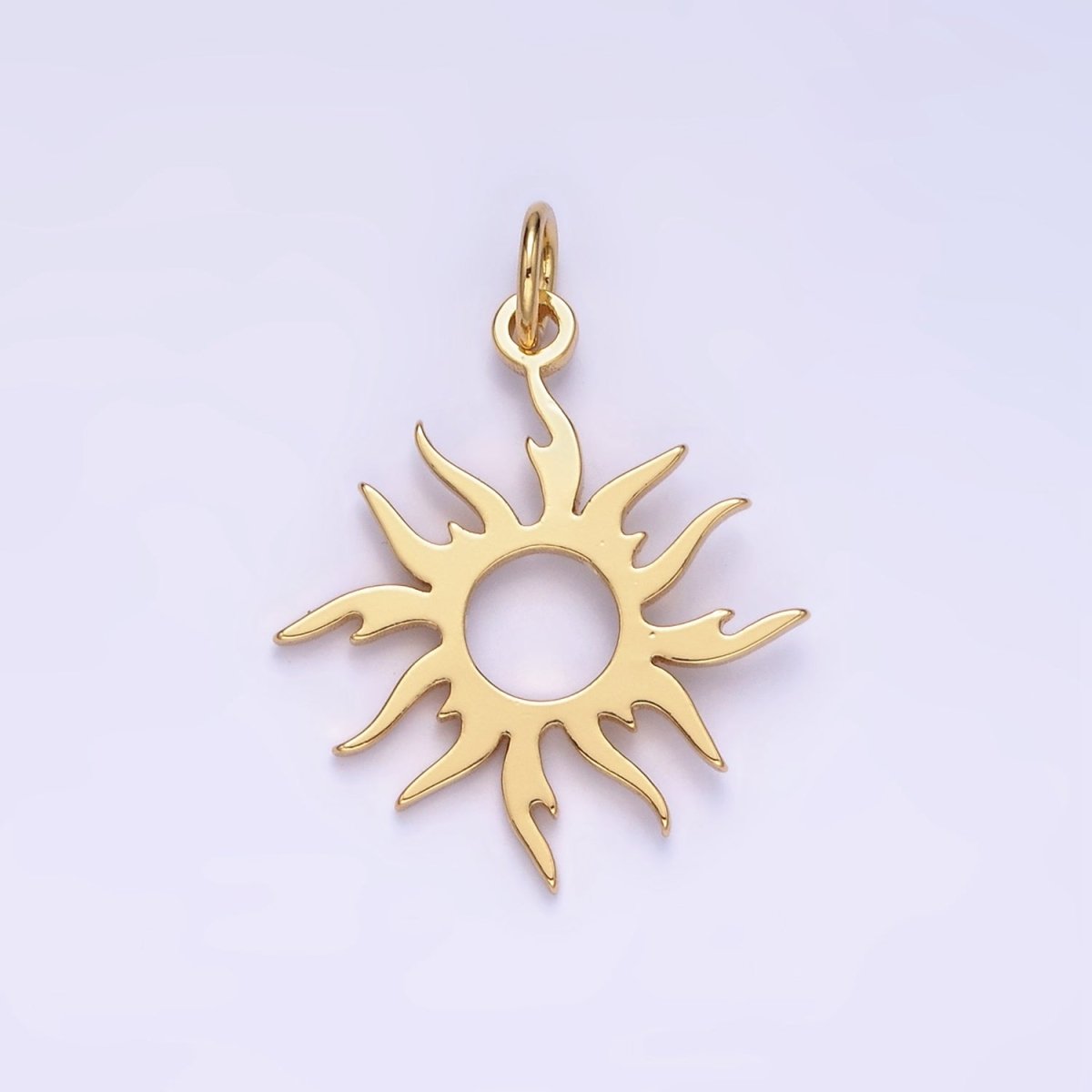 14K Gold Filled 25mm Celestial Sun Ray Open Minimalist Charm | AG626 - DLUXCA