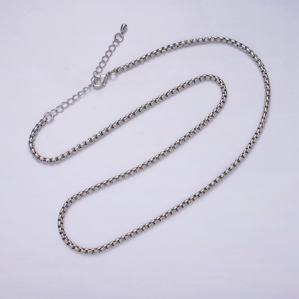 14K Gold Filled 2.5mm Chubby Box Chain 18 Inch, 16 Inch Layering Choker Necklace in Gold & Silver | WA-2220 - WA-2223 Clearance Pricing - DLUXCA