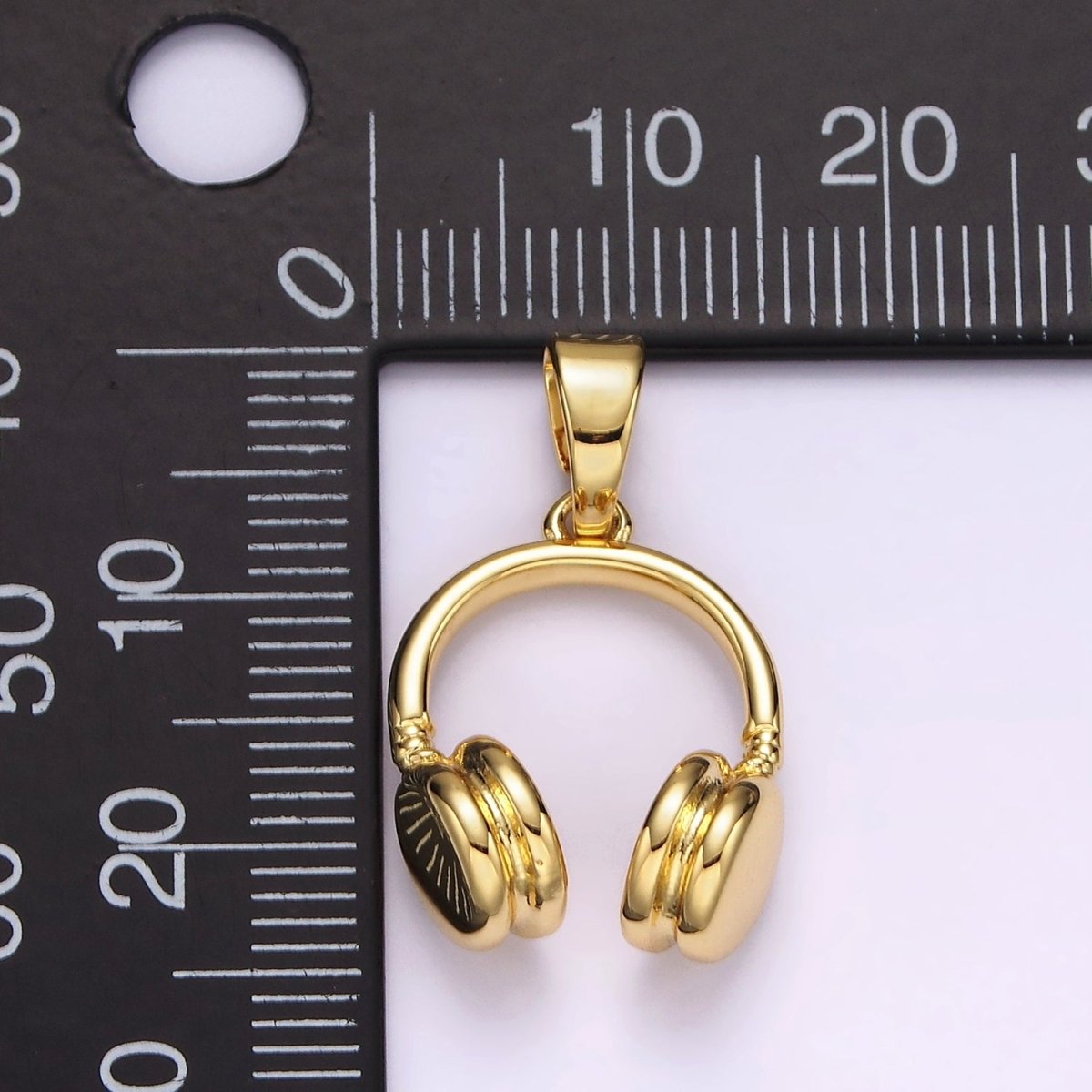 14K Gold Filled 25mm Music Headphones Minimalist Pendant | AH119 - DLUXCA