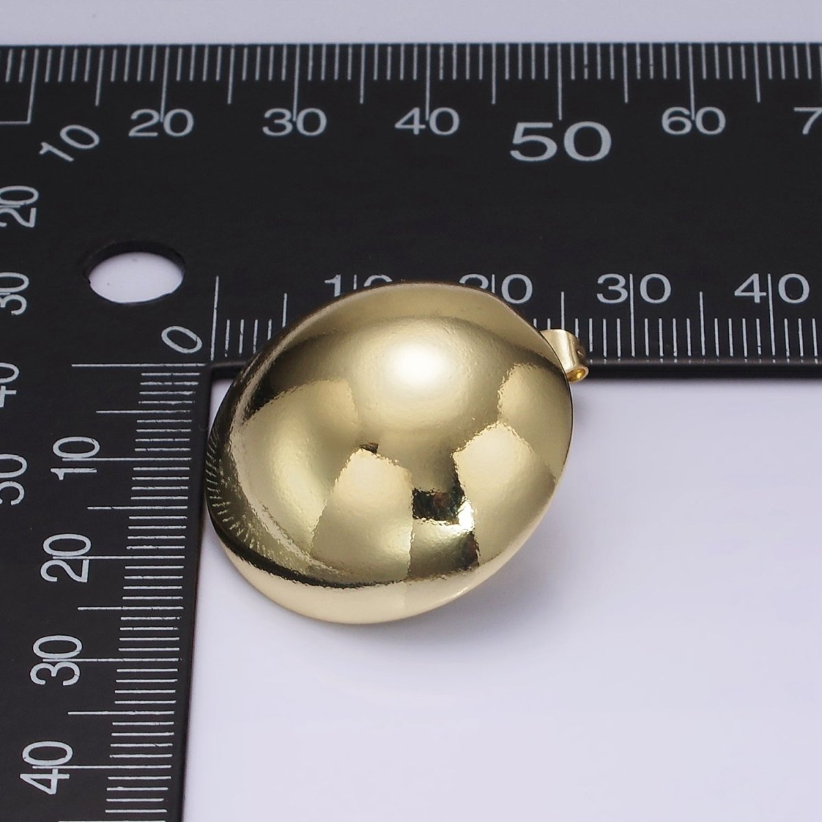 14K Gold Filled 26mm Round Dome Minimalist Stud Earrings | AE345 - DLUXCA