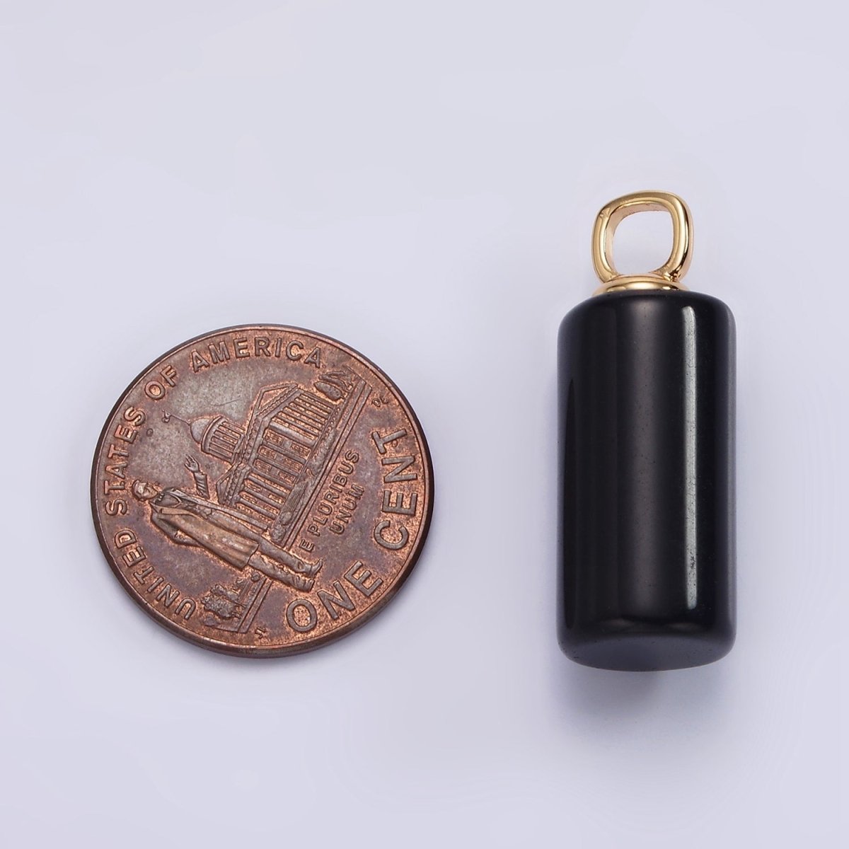 14K Gold Filled 27mm Tube Natural Gemstone Drop Pendant | N1963 - N1968 - DLUXCA