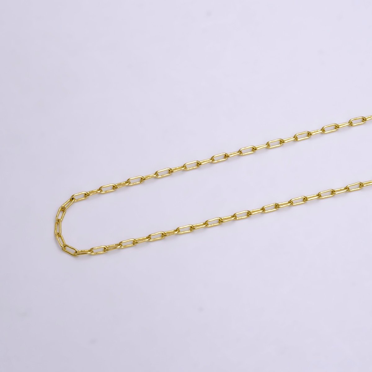 14K Gold Filled 2mm Paperclip 18 Inch, 16 Inch, 20 Inch Paperclip Choker Layering Chain Necklace | WA-2225 - WA-2227 - DLUXCA