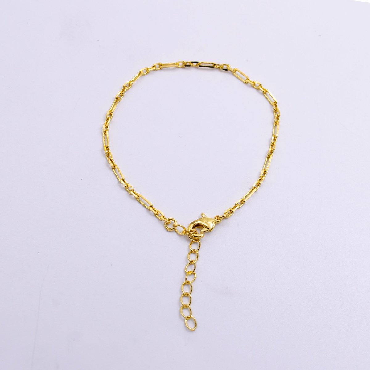 14K Gold Filled 2mm Paperclip Cable Link 6 Inch Bracelet w. Extender | WA-2448 - DLUXCA