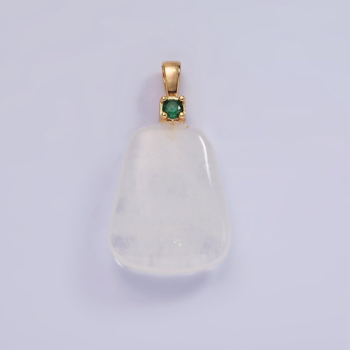 14K Gold Filled 30mm Aventurine, Clear Quartz, Amethyst, Rose Quartz CZ Bail Pendant | N2019 - N2025 - DLUXCA
