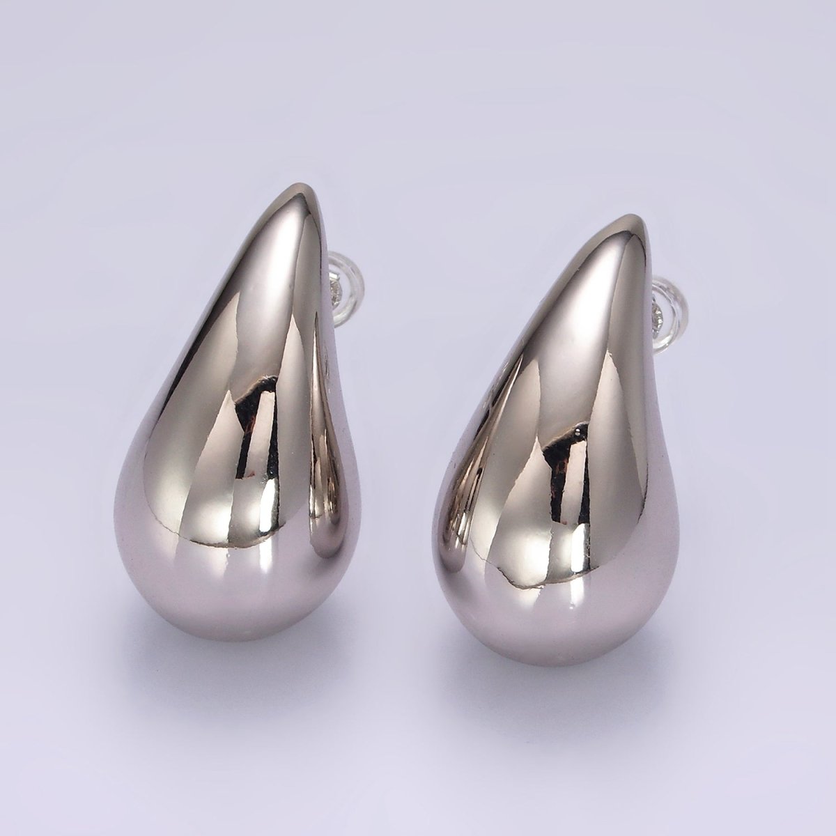 14K Gold Filled 30mm Chunky Modern Teardrop Stud Kylie Earrings in Gold & Silver | AE-194 AE-199 - DLUXCA