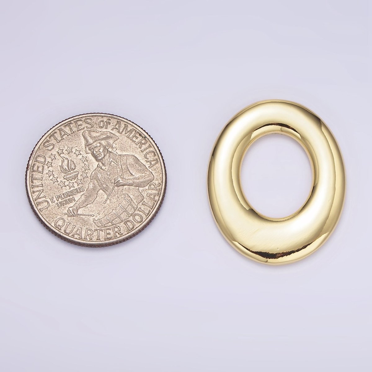 14K Gold Filled 30mm Open Oblong Cable Link Charm Jewelry Finding Supply | Z620 - DLUXCA