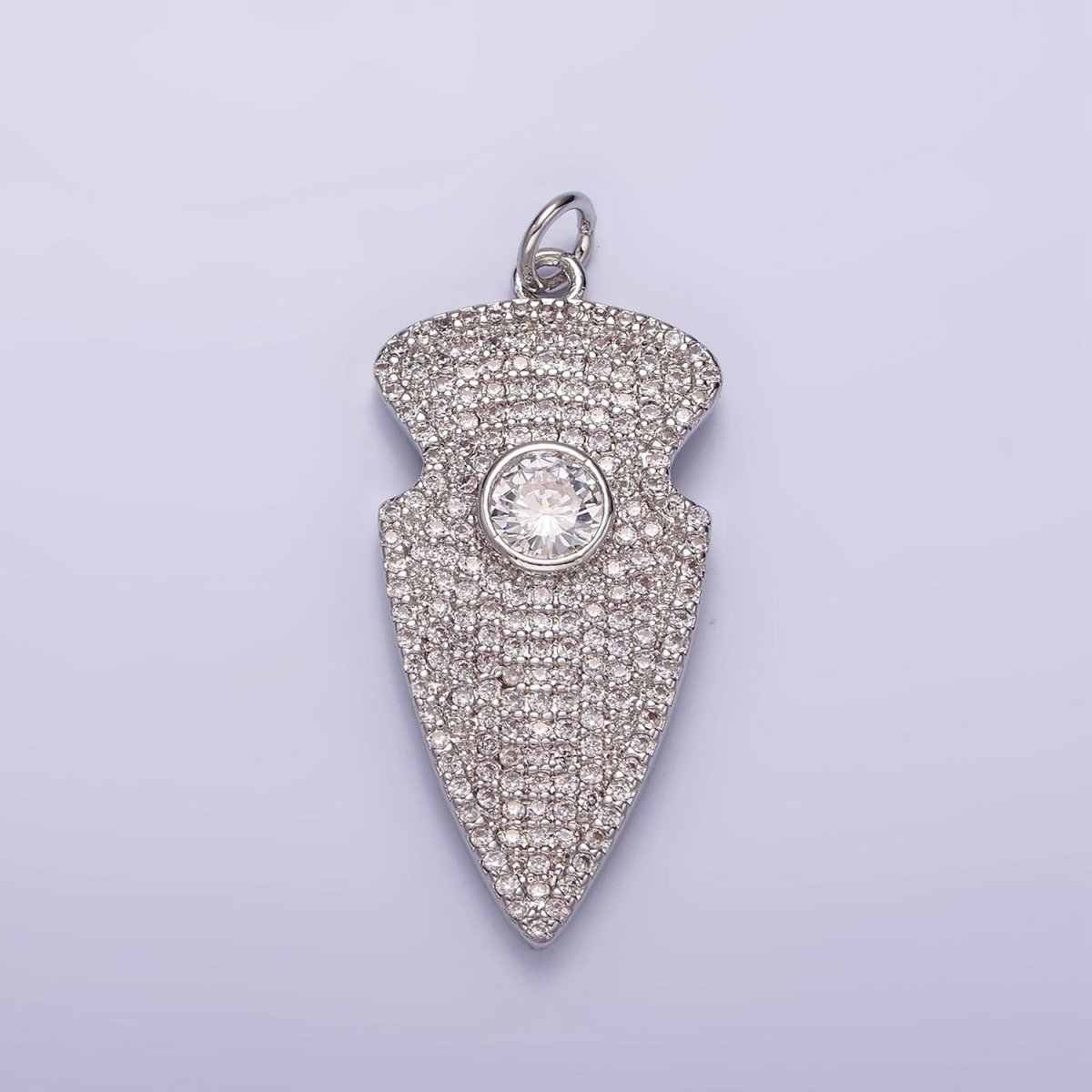 14K Gold Filled 35mm Clear CZ Micro Paved Arrow Point Charm in Silver, Gold, Black | N1126 - N1128 - DLUXCA