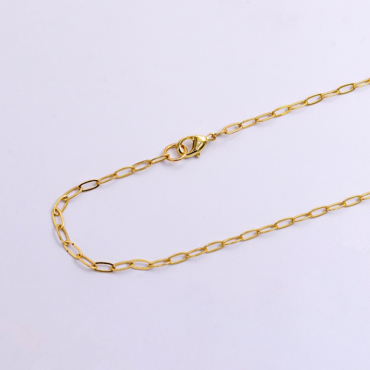 14K Gold Filled 3mm Paperclip Chain 18 Necklace | WA-2441 - DLUXCA