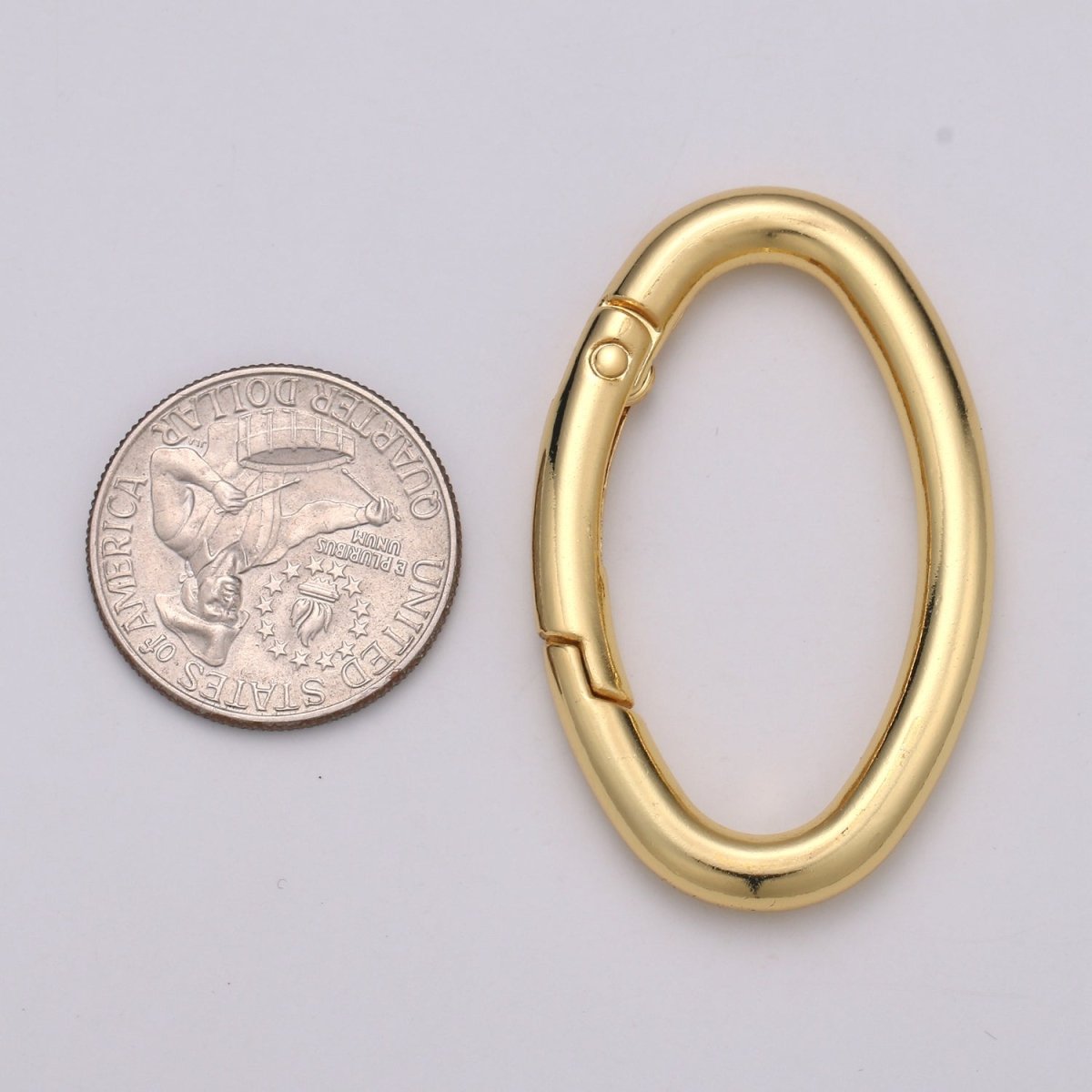 14K Gold Filled 48mm Oval Oblong Push Spring Gate Jewelry Findings in Gold & Silver | L042 L043 - DLUXCA