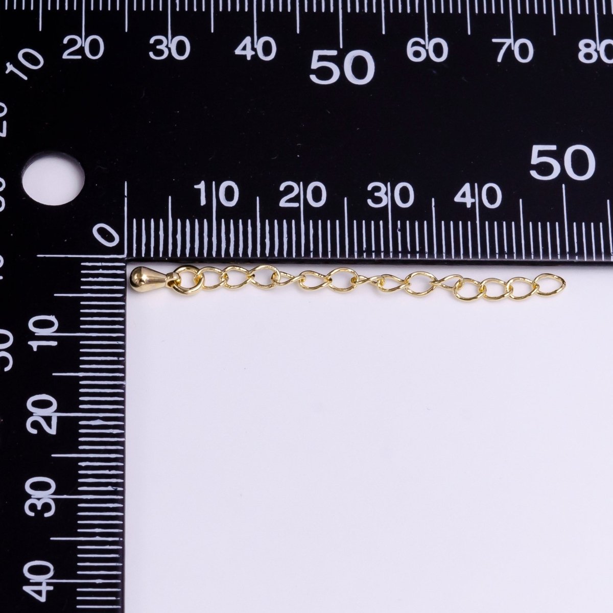 14K Gold Filled 50mm Teardrop Chain Extender Jewelry Making Supply | Z-384 - DLUXCA