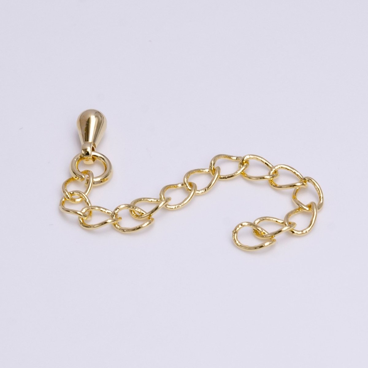 14K Gold Filled 50mm Teardrop Chain Extender Jewelry Making Supply | Z-384 - DLUXCA
