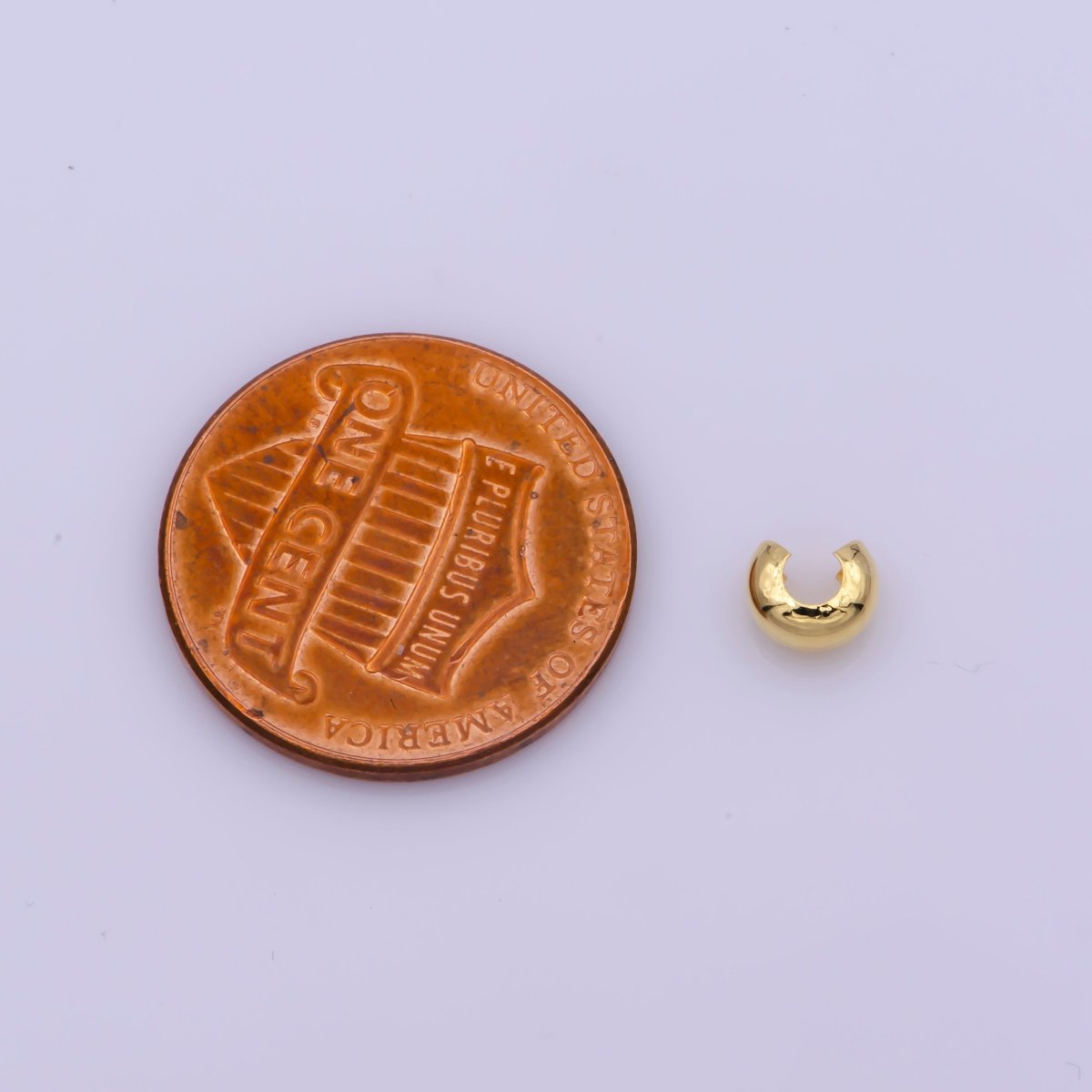 14K Gold Filled 5mm, 3mm Open Bead Crimp Cover 50 Pieces Per Pack Jewelry Findings | L542 Z717 - DLUXCA