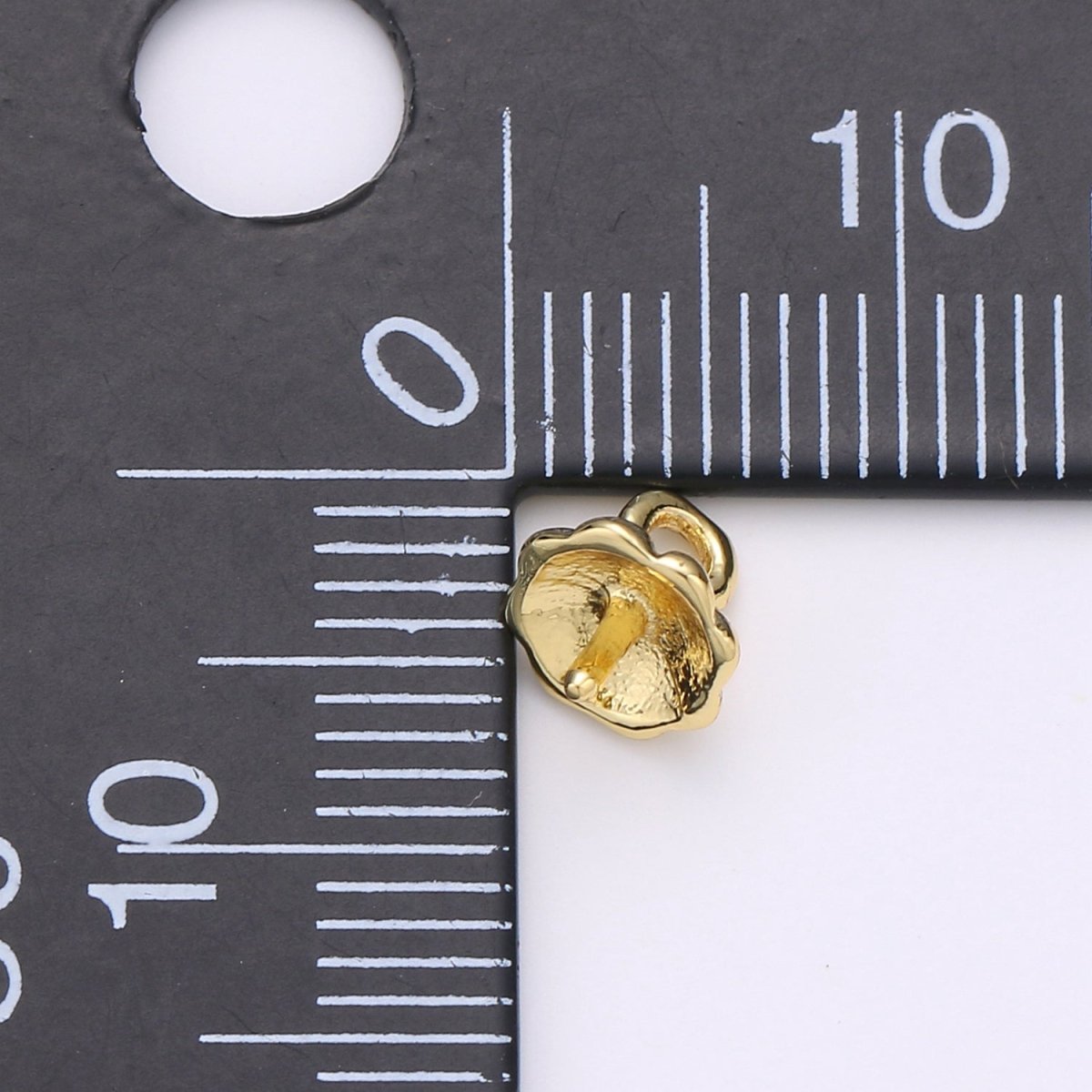 14K Gold Filled 5mm Drilled Peg Bail Jewelry Findings Supply | K848 - DLUXCA