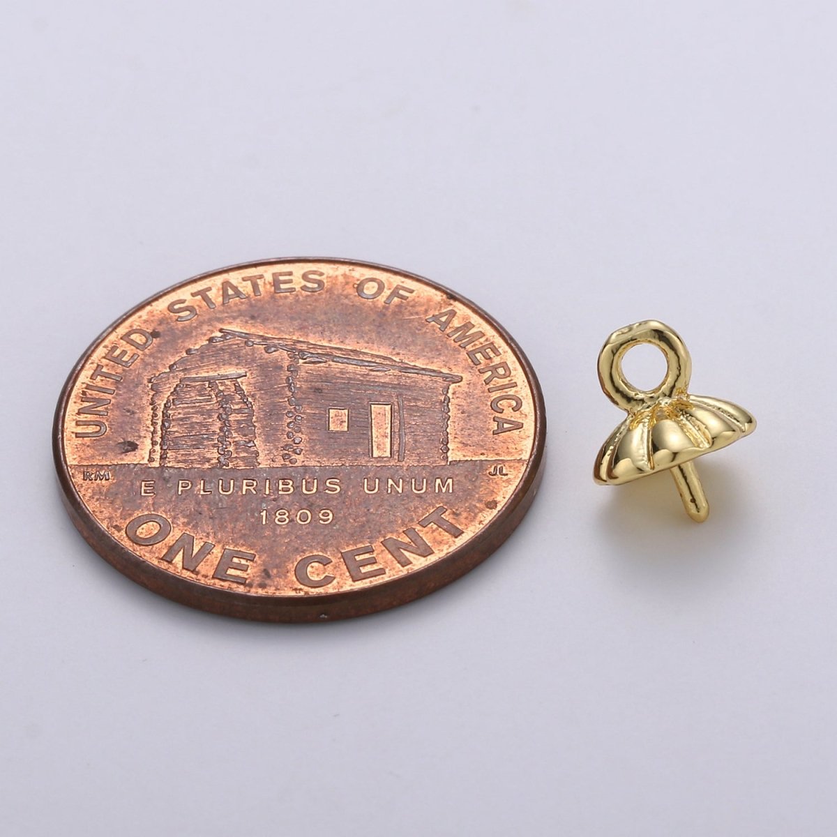 14K Gold Filled 5mm Drilled Peg Bail Jewelry Findings Supply | K848 - DLUXCA