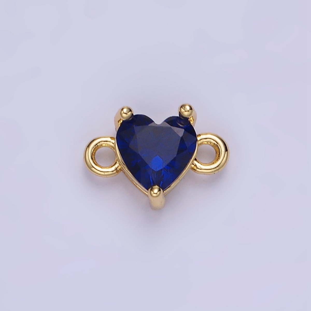 14K Gold Filled 7mm Cubic Zirconia CZ Heart Connector | G314 - G322 - DLUXCA