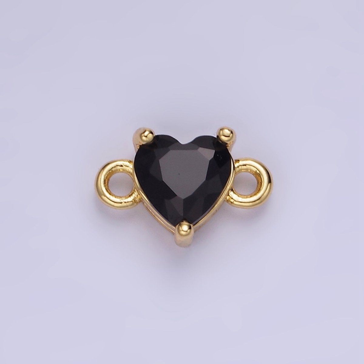 14K Gold Filled 7mm Cubic Zirconia CZ Heart Connector | G314 - G322 - DLUXCA