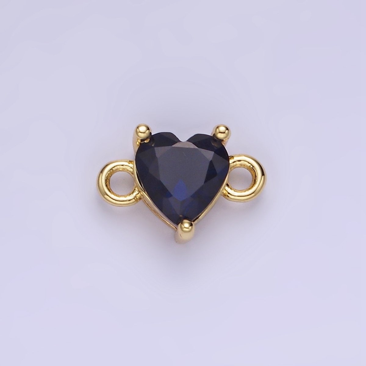 14K Gold Filled 7mm Cubic Zirconia CZ Heart Connector | G314 - G322 - DLUXCA